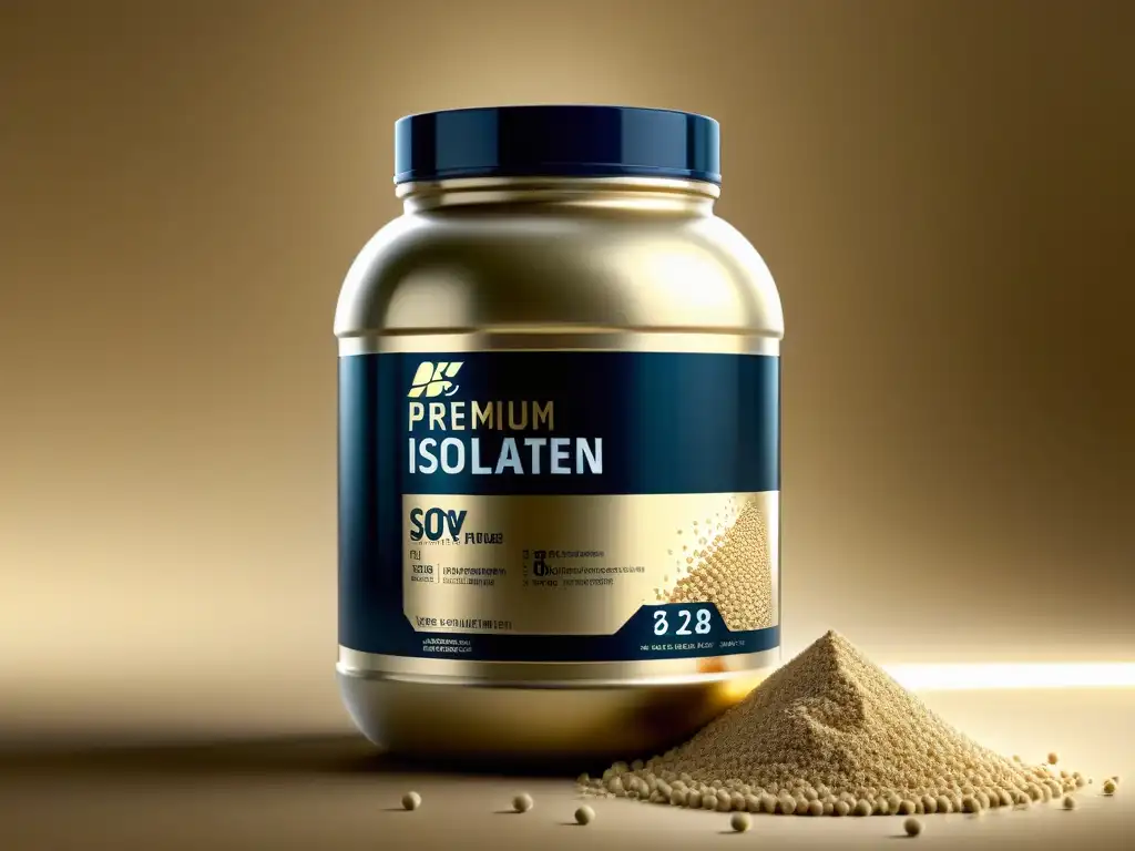 Proteína de soya premium: textura fina y diseño sofisticado Aislados de proteína de soja premium en polvo de alta calidad con diseño sofisticado y elegante, exudando lujo y refinamiento