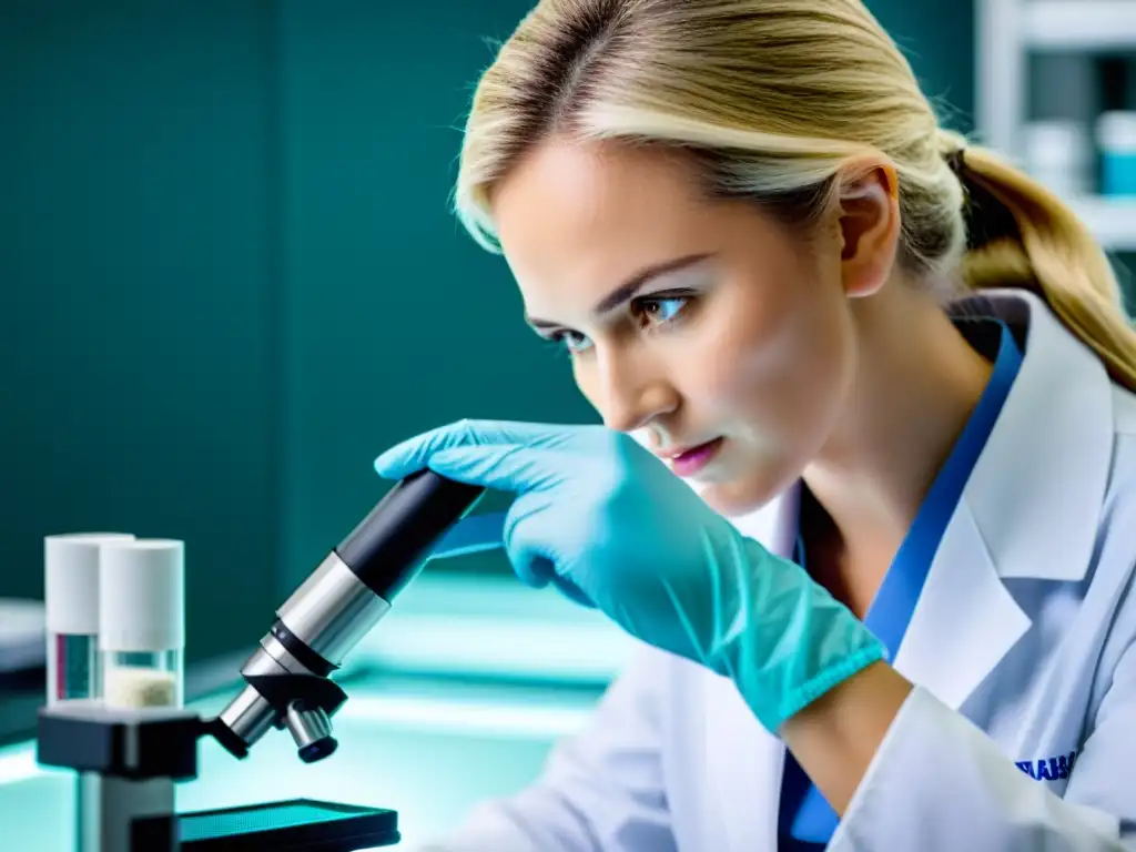 Análisis detallado de suplementos nutricionales bajo microscopio Análisis minucioso de sustancias prohibidas en suplementos nutricionales en laboratorio moderno