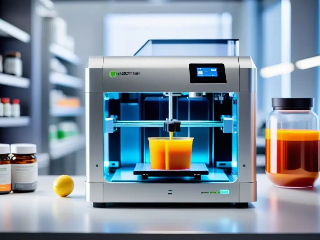 Creación personalizada de suplementos nutricionales con impresión 3D Avanzada personalización de suplementos nutricionales con impresión 3D en laboratorio moderno