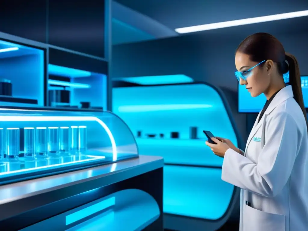 Avanzada síntesis genética de suplementos deportivos Avanzada tecnología genética transforma suplementos deportivos en laboratorio futurista