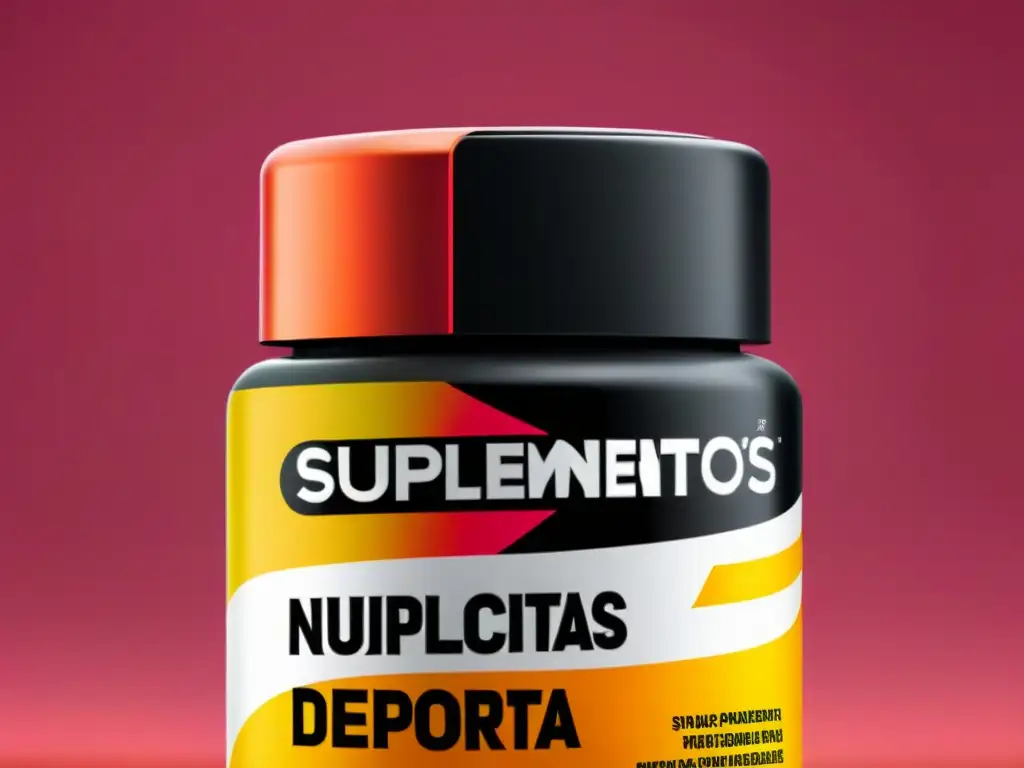 Suplementos para mujeres deportistas: diseño moderno y vibrante Botella de suplementos nutricionales para mujeres deportistas, con diseño moderno y deportistas activas en la etiqueta