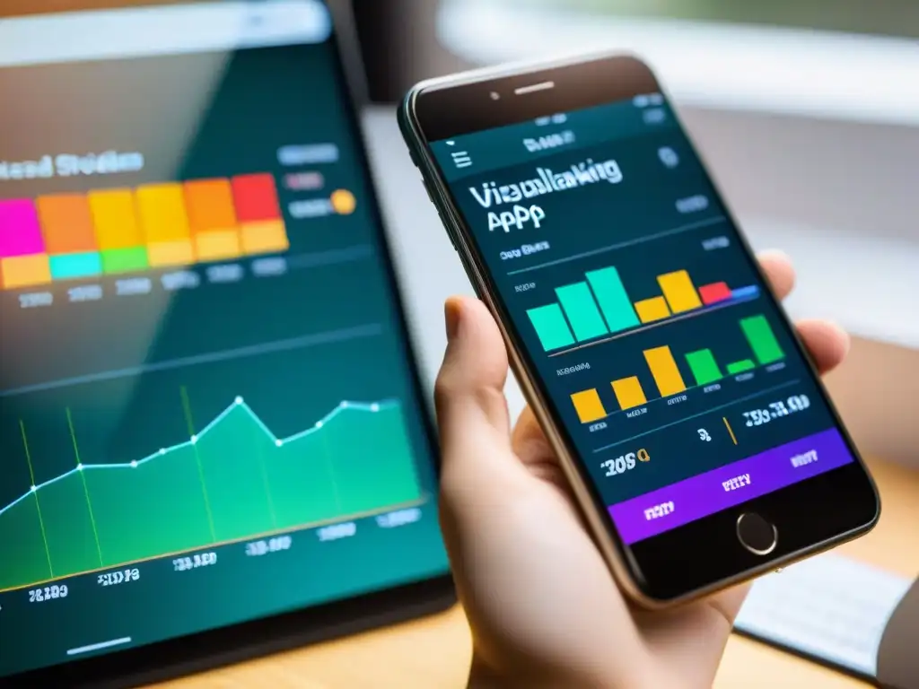 Visualización de datos sobre suplementos: gráficos profesionales y vibrantes Captura de pantalla de app de visualización de datos con gráficos detallados