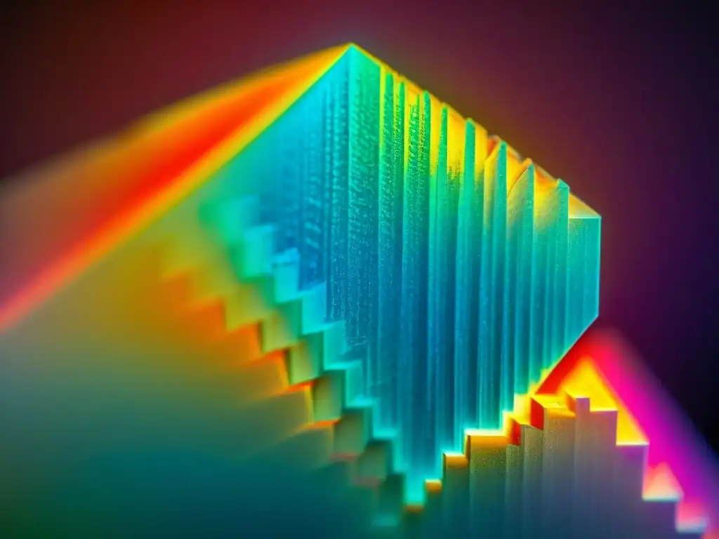 Estructura cristalina de lantano: belleza científica Patrón cristalino de lantano en luz polarizada, con equipos de laboratorio modernos