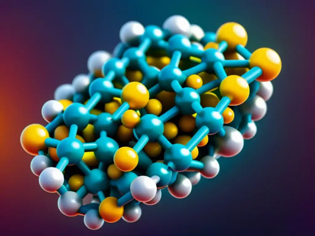 Omega 3: Estructura Molecular Impactante Detallada molécula omega 3 en close-up, con estructura atómica y colores vibrantes que evocan innovación