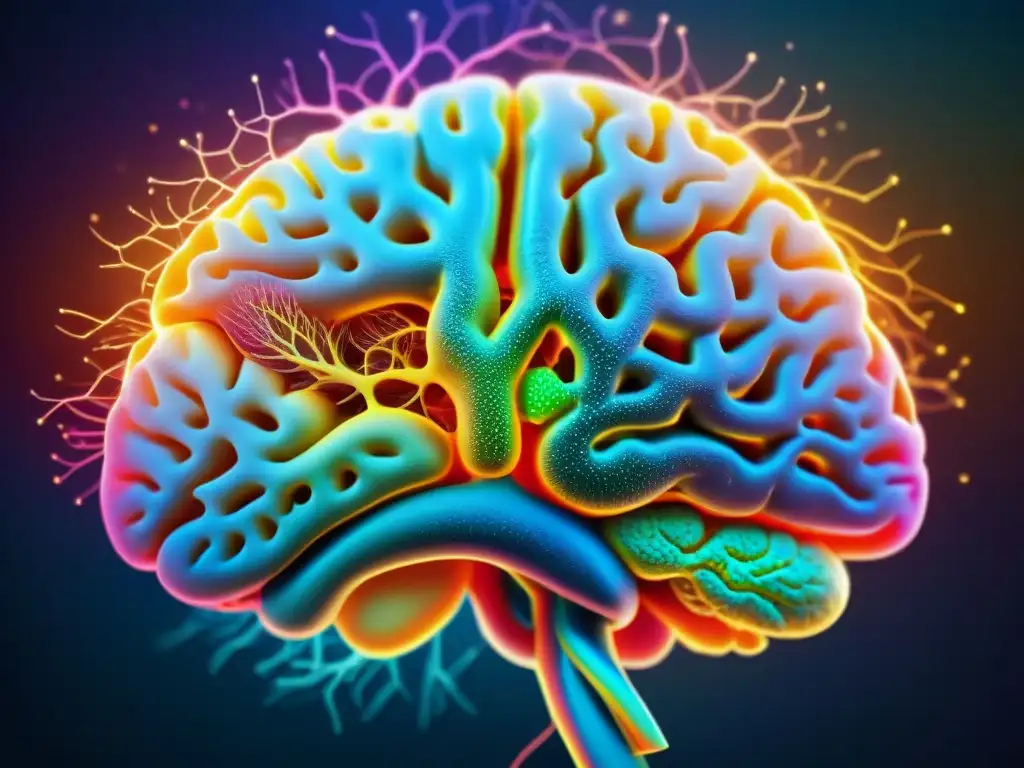 Maravillas del cerebro humano: conexiones neuronales en detalle Detallada imagen de un cerebro humano con conexiones neurales, resaltando la complejidad y belleza