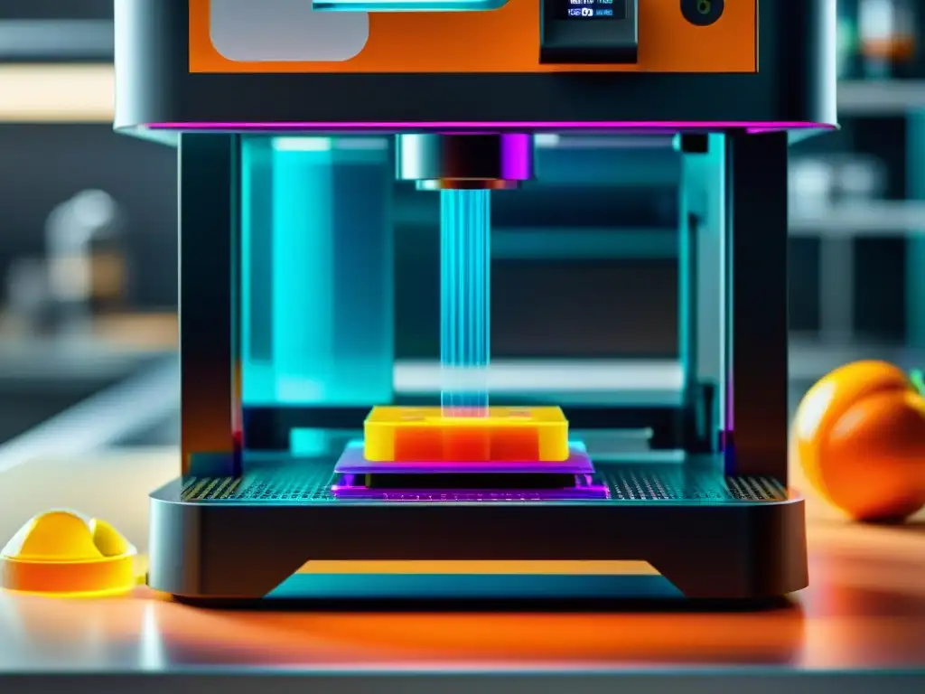 Fabricación personalizada de suplementos nutricionales con impresora 3D Detallada impresión 3D de suplemento nutricional personalizado, mostrando precisión y colores vibrantes