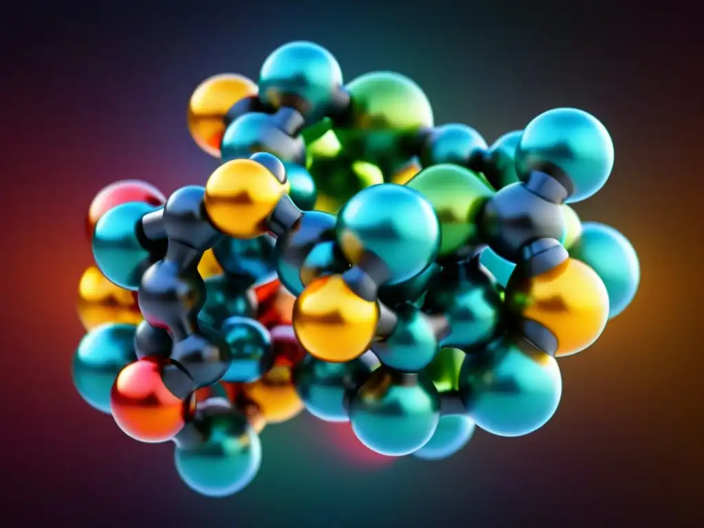 Molecular Structure of Vitargo en 8K Detalle en 8k de la estructura molecular del carbohidrato Vitargo, resaltando su composición única y cadenas de carbohidratos complejas