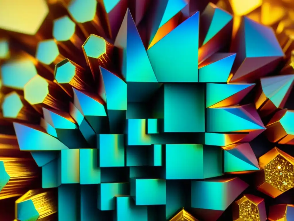 Deslumbrantes cristales de vanadio: belleza científica Detalle extraordinario de cristales de vanadio bajo microscopio, mostrando su estructura geométrica y brillo metálico