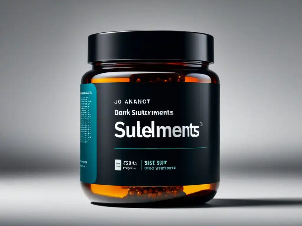 Suplemento de hierro premium para dieta keto Detalle impresionante de frasco de suplementación de hierro en dieta keto, con diseño minimalista y suplementos ricos en hierro