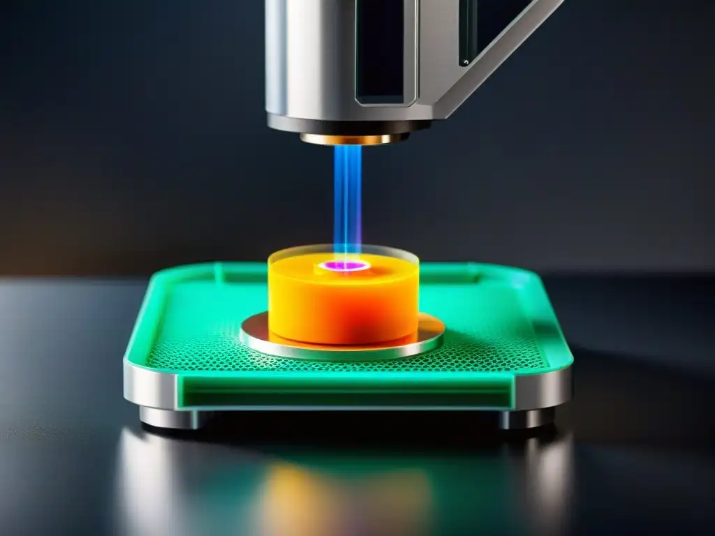 Personalización de suplementos nutricionales: 3D printing de precisión Detalle de impresora 3D personalizando suplementos nutricionales con tecnología avanzada y precisión