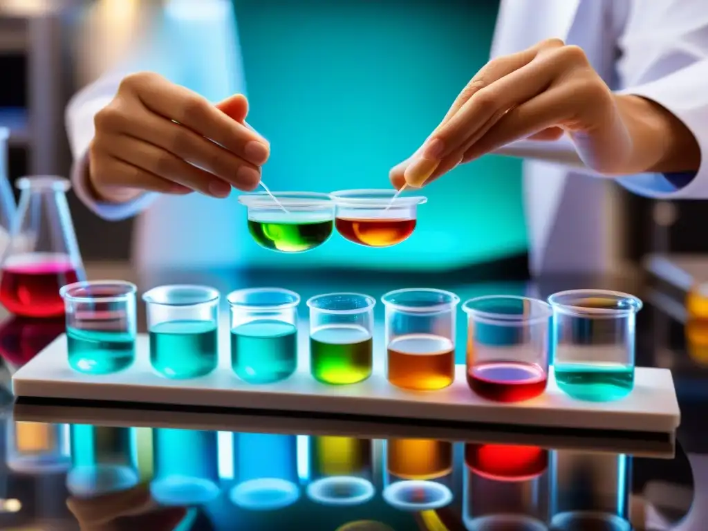 Experimento de laboratorio: análisis detallado de tejido muscular Detalle de laboratorio científico con manos manipulando tejido muscular en placa de Petri