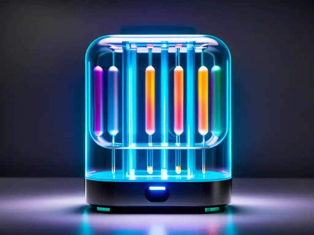 Dispensador de píldoras nootrópicas: innovación y potencial Un dispensador futurista de suplementos nootrópicos para aprender idiomas en un laboratorio innovador y tecnológico