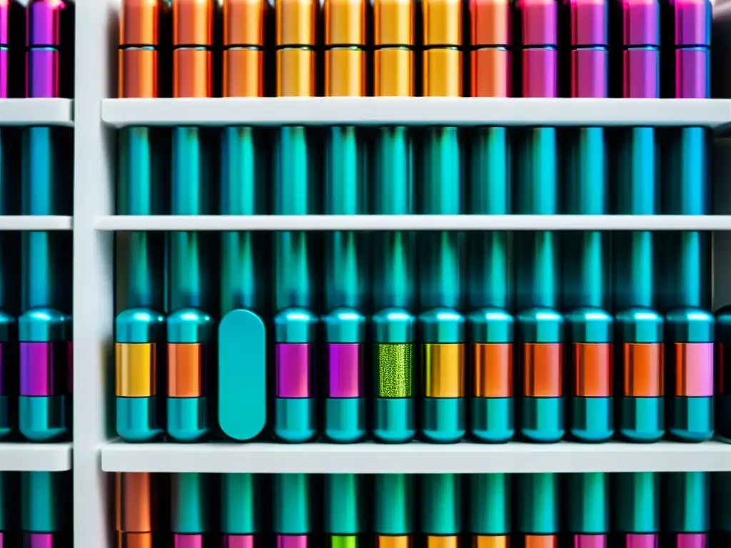 Nootrópicos de Vanguardia: Elegancia y Precisión Un dispensador de píldoras futurista lleno de nootrópicos efectivos para potencial cerebral, organizados con precisión y sofisticación