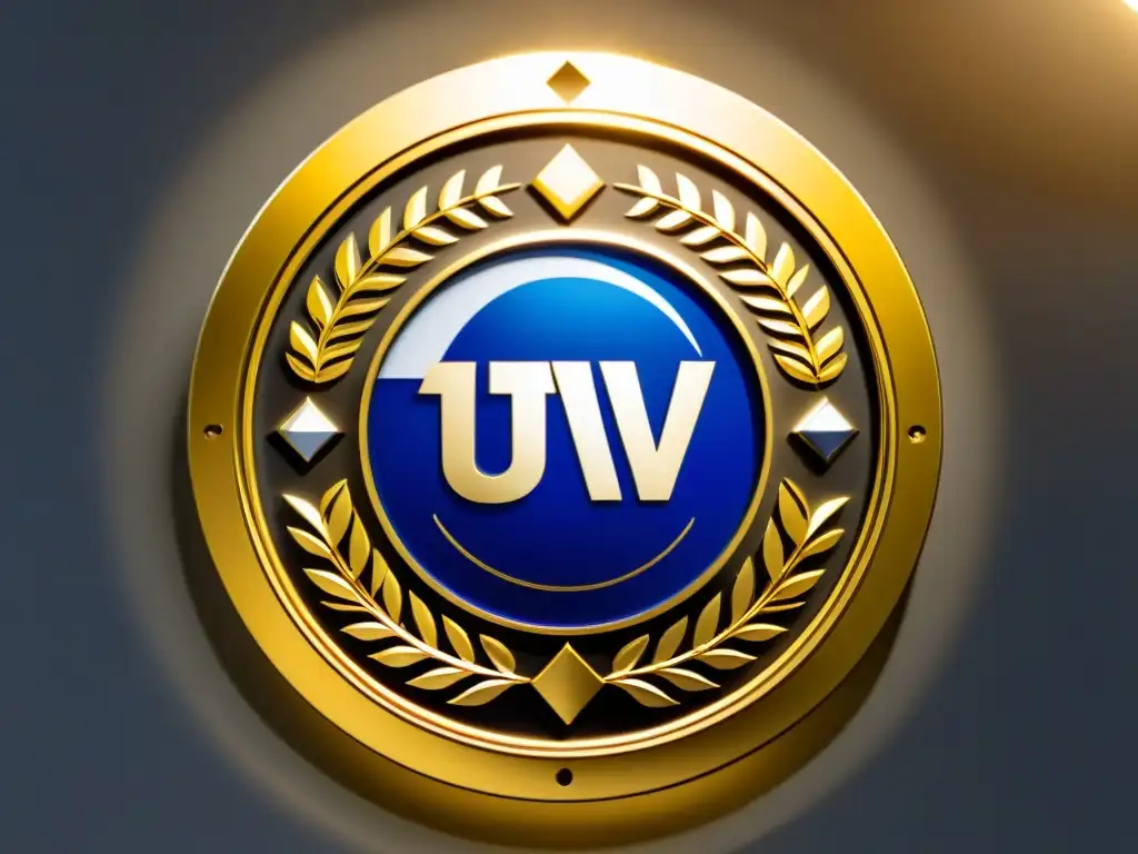 Emblema de certificación TÜV SÜD: calidad y precisión en suplementos Emblema de certificación TÜV SÜD suplementos nutricionales en detalle, resplandeciendo en un entorno moderno de alta tecnología