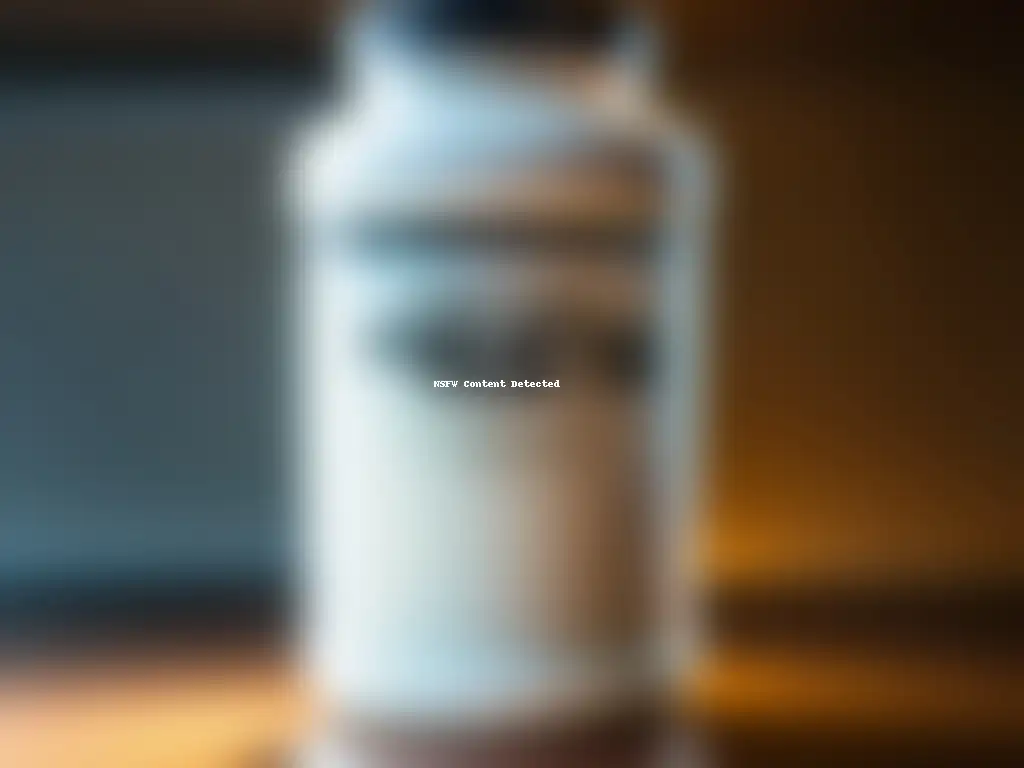 Un envase transparente de proteína caseína en polvo, iluminado por una luz cálida