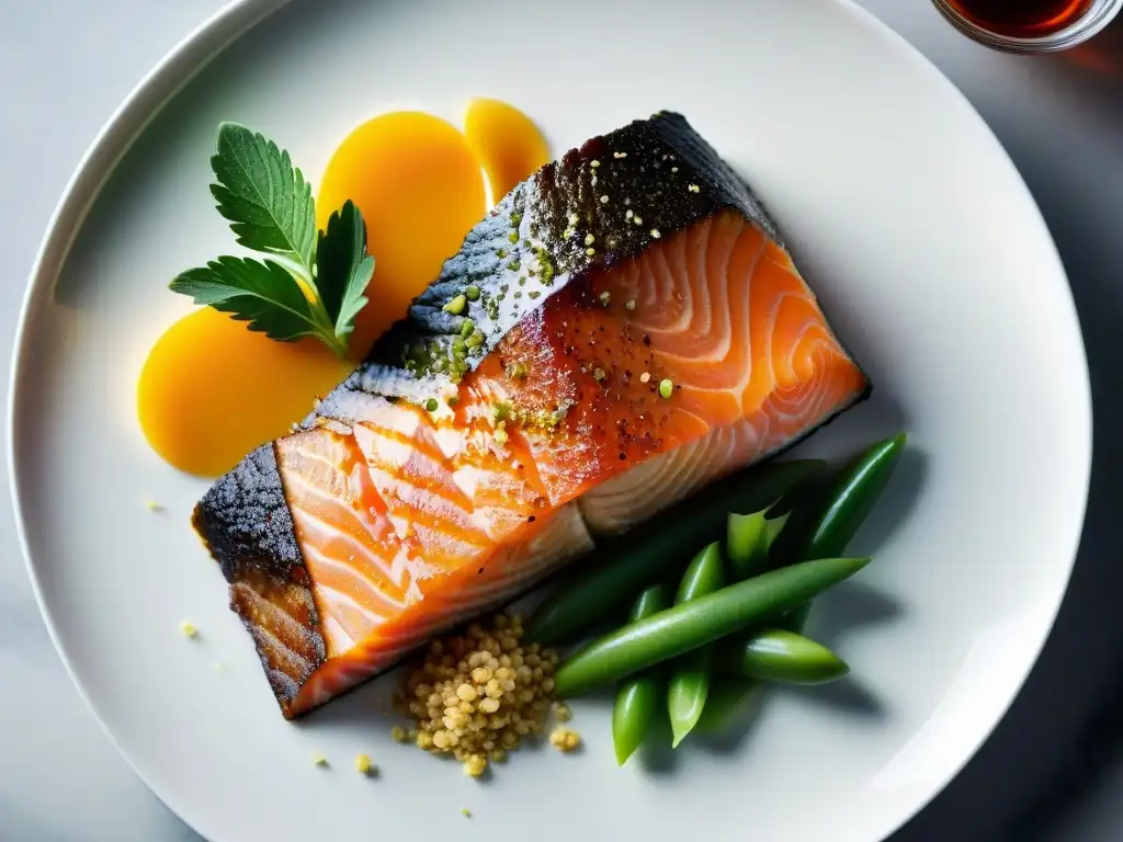 Plato saludable: Alimentos ricos en vitamina B12 para una dieta equilibrada Una exquisita variedad de alimentos ricos en vitamina B12 en un elegante plato blanco