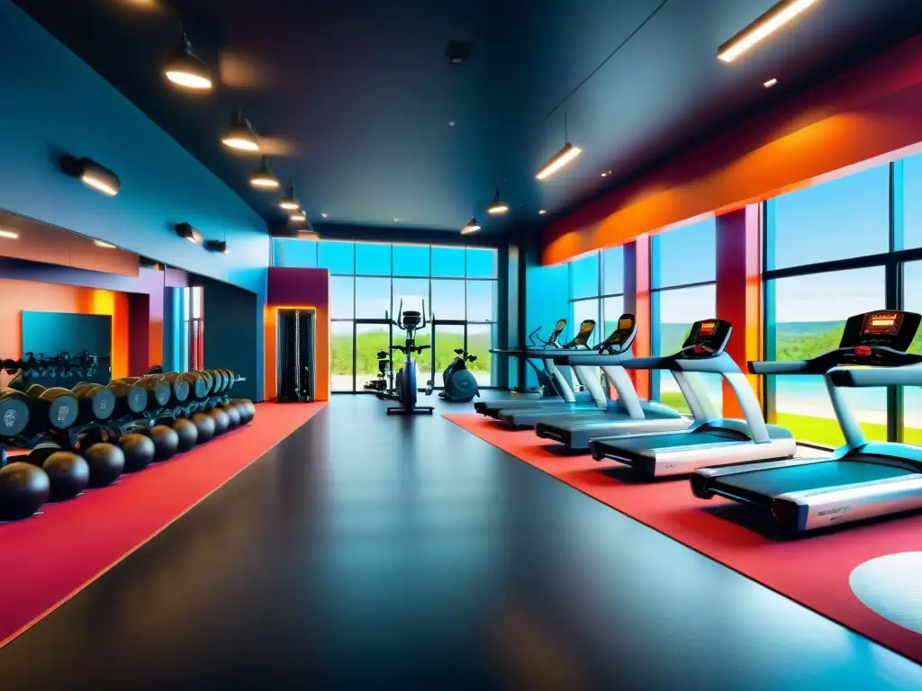 Entrenamiento intenso en gimnasio moderno Un gimnasio moderno con energía explosiva y los mejores preentrenamientos para energía explosiva
