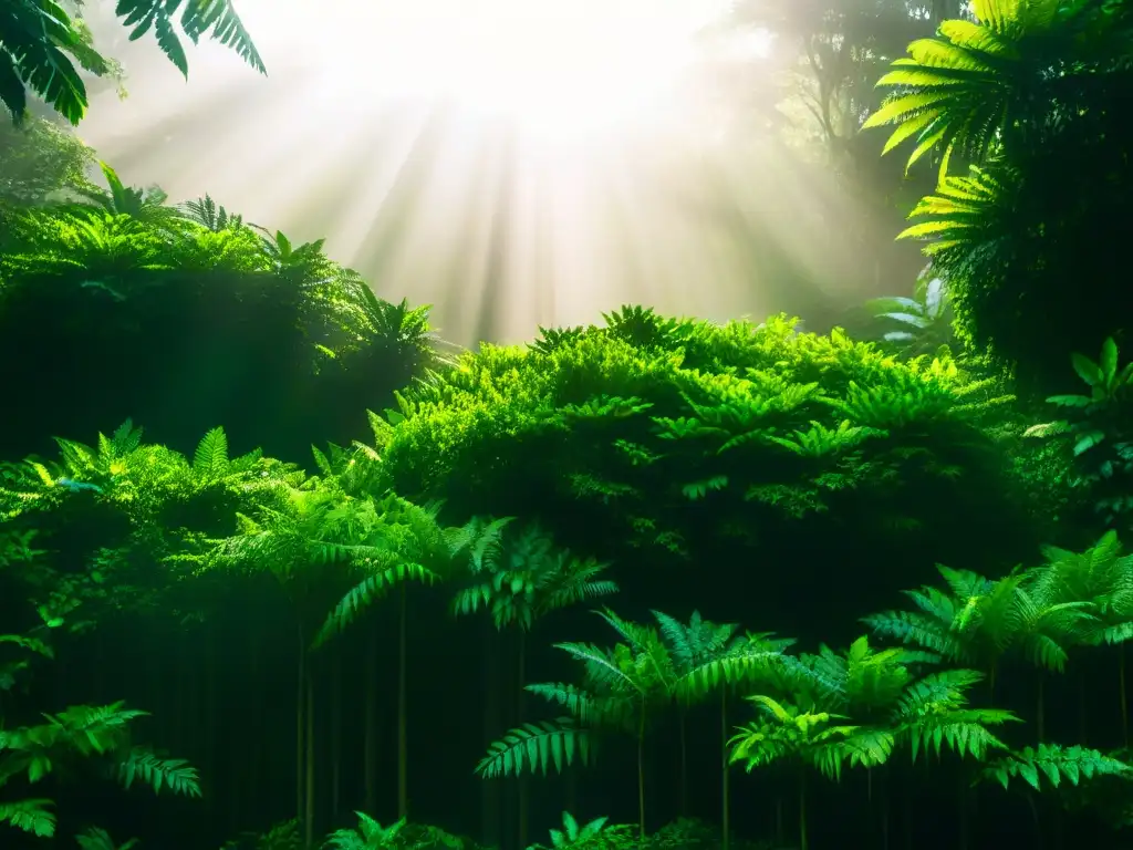 Selva exuberante: biodiversidad y belleza en alta resolución Imagen de un exuberante y vibrante bosque tropical, capturando la biodiversidad y la belleza natural