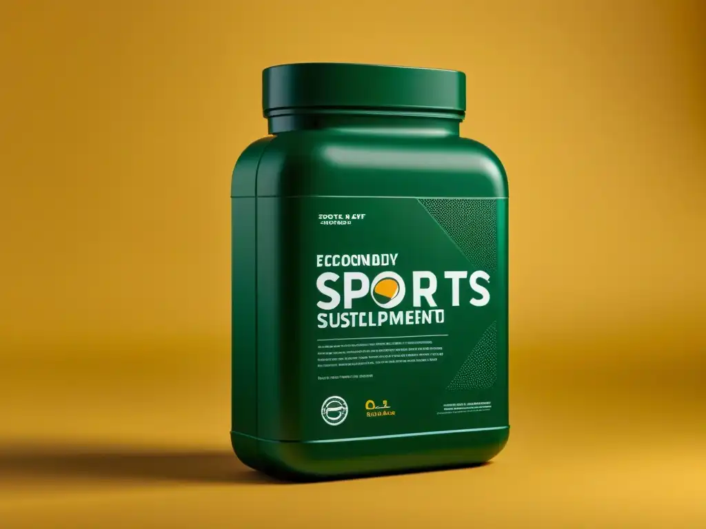 Embalaje ecológico de suplementos deportivos: diseño innovador y sostenible Innovaciones sostenibles en packaging de suplementos deportivos: diseño moderno y ecológico con líneas limpias y materiales sostenibles