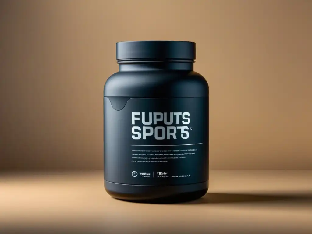 Botella deportiva futurista eco-friendly Innovaciones sostenibles suplementos deportivos: Botella deportiva futurista y ecológica en un entorno de laboratorio limpio y tecnológico