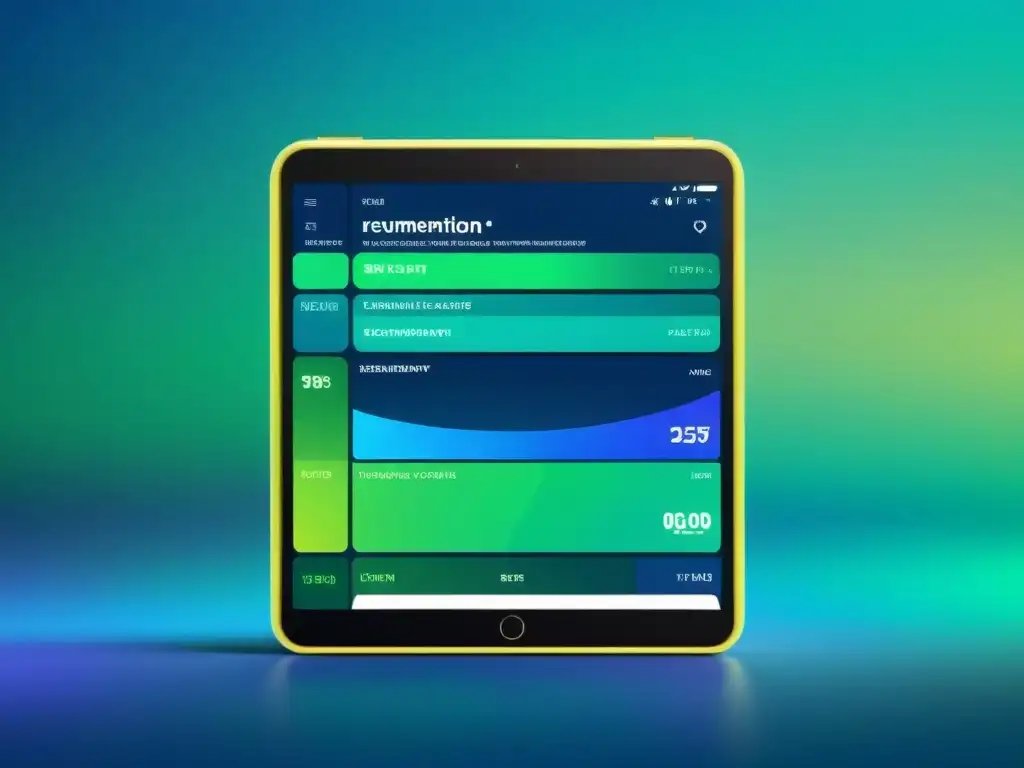 App de Suplementos Futurista con Recomendaciones Personalizadas Interfaz de app de recomendación de suplementos nutricionales con Inteligencia Artificial, vibrante y futurista