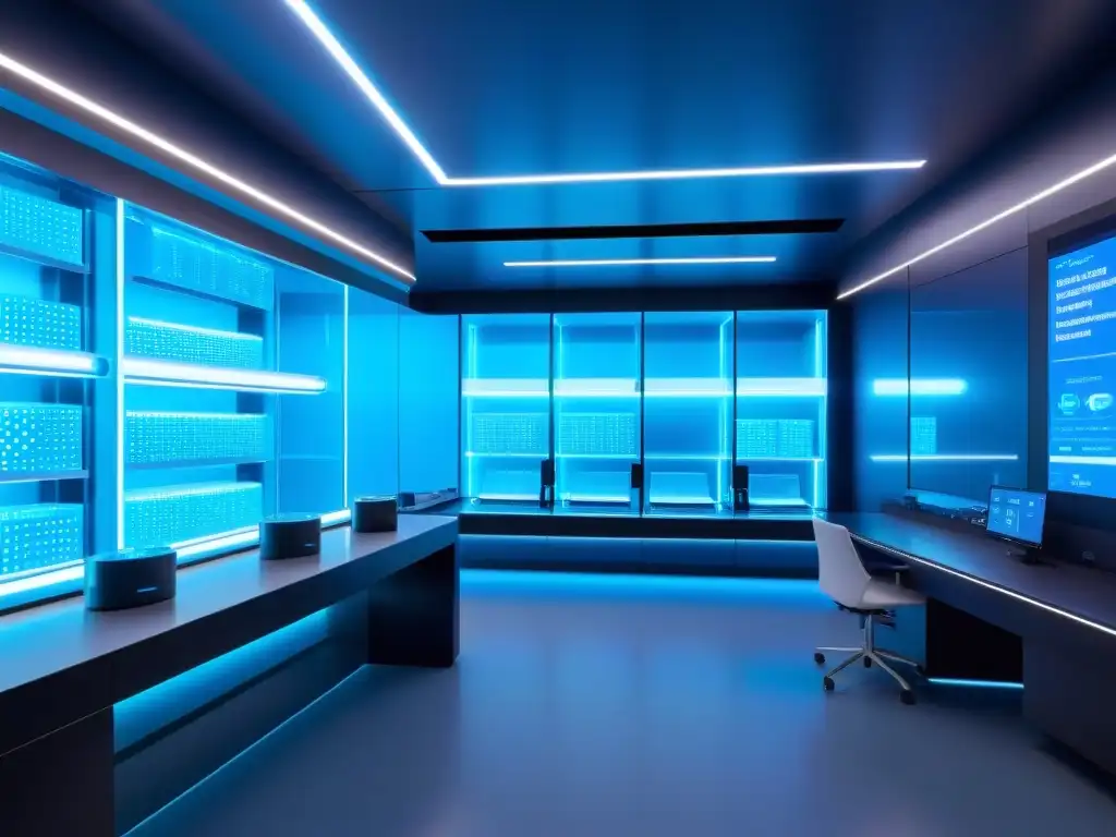 Laboratorio del futuro: Suplementos personalizados con IA Un laboratorio futurista con avanzada tecnología y una atmósfera de precisión e innovación