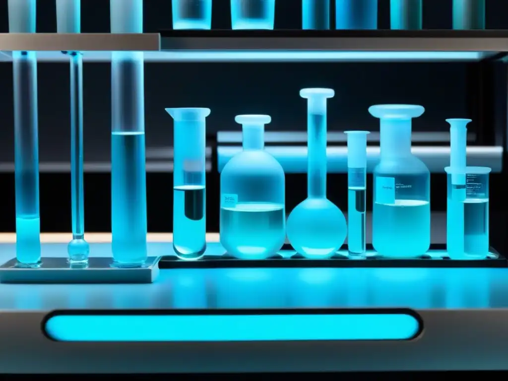 Un laboratorio iluminado con luz azul, donde se compara ZMA vs Magnesio recuperación nocturna con precisión y profesionalismo