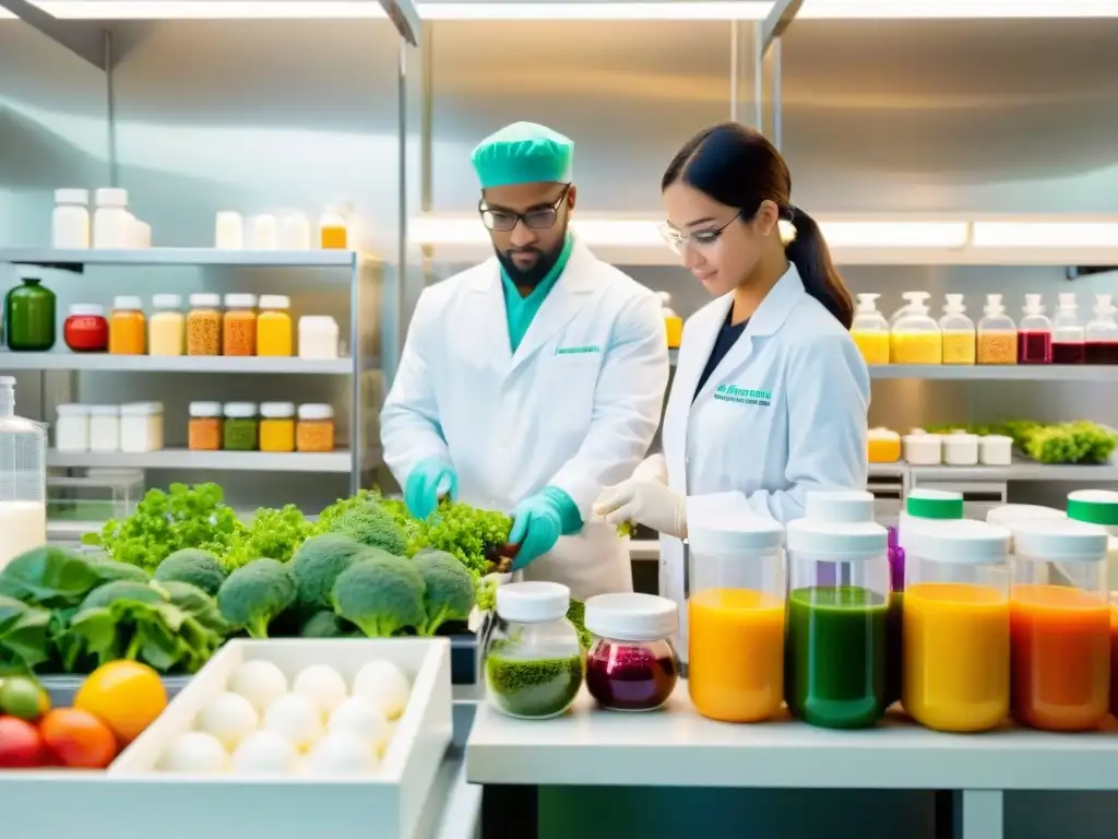Vitaminas: laboratorio vs Un laboratorio moderno sintetizando vitaminas vs