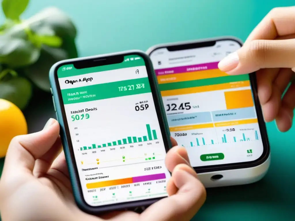 Suplementos Saludables: Datos Detallados en App Mano sostiene celular con app de suplementos y datos de salud, decisiones basadas en evidencia