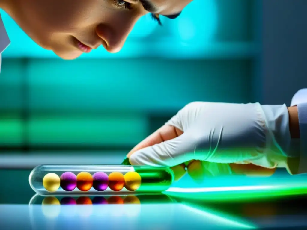 Preparación de cápsulas de vitaminas: precisión científica Preparación meticulosa de multivitamínicos Centrum en laboratorio, evocando precisión científica y efectividad