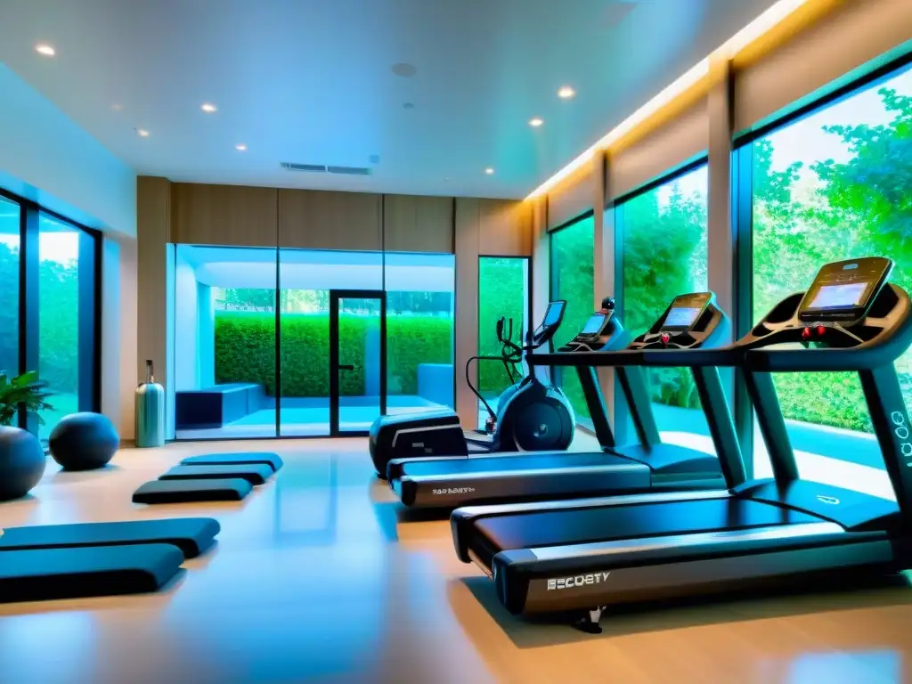 Centro de recuperación de lujo en moderno gimnasio Un moderno centro de fitness con equipamiento de recuperación de última generación