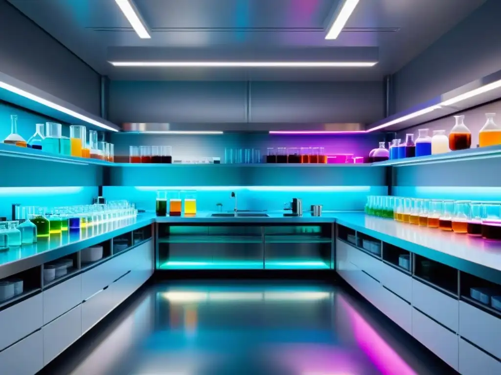 Lab innovador con nootrópicos de vanguardia Moderno laboratorio con científicos investigando y desarrollando nootrópicos efectivos para potencial cerebral