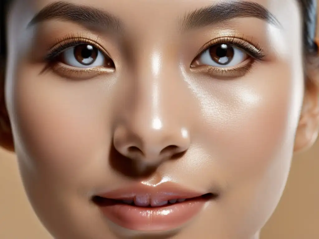 Piel radiante y suave: detalle ultradetallado Rostro juvenil radiante, piel hidratada con vitaminas para la piel juvenil