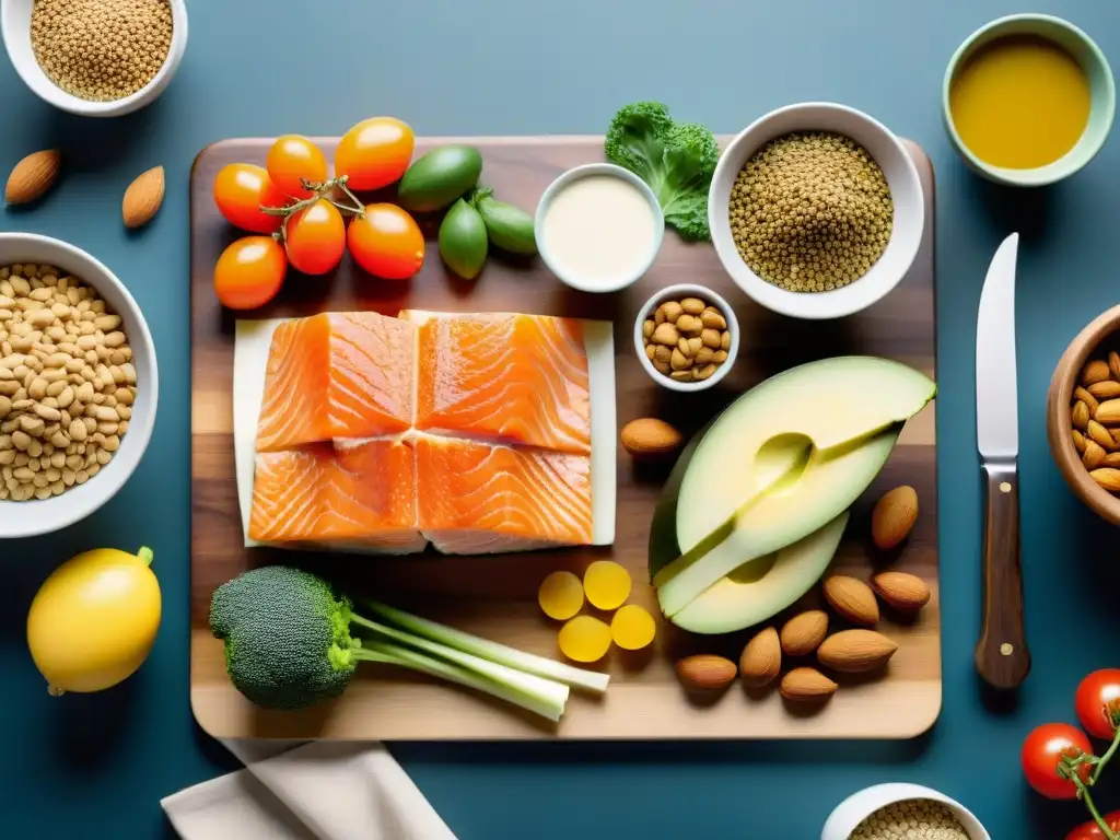 Alimentos ricos en fósforo en tabla moderna: 8k Una selección de alimentos ricos en fósforo para una dosis óptima de salud y energía