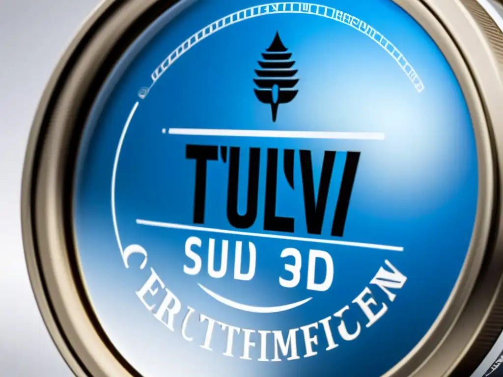 Sello de certificación TÜV SÜD en botella de suplemento Un sello de certificación TÜV SÜD en una botella de suplemento nutricional, con un diseño moderno y confiable