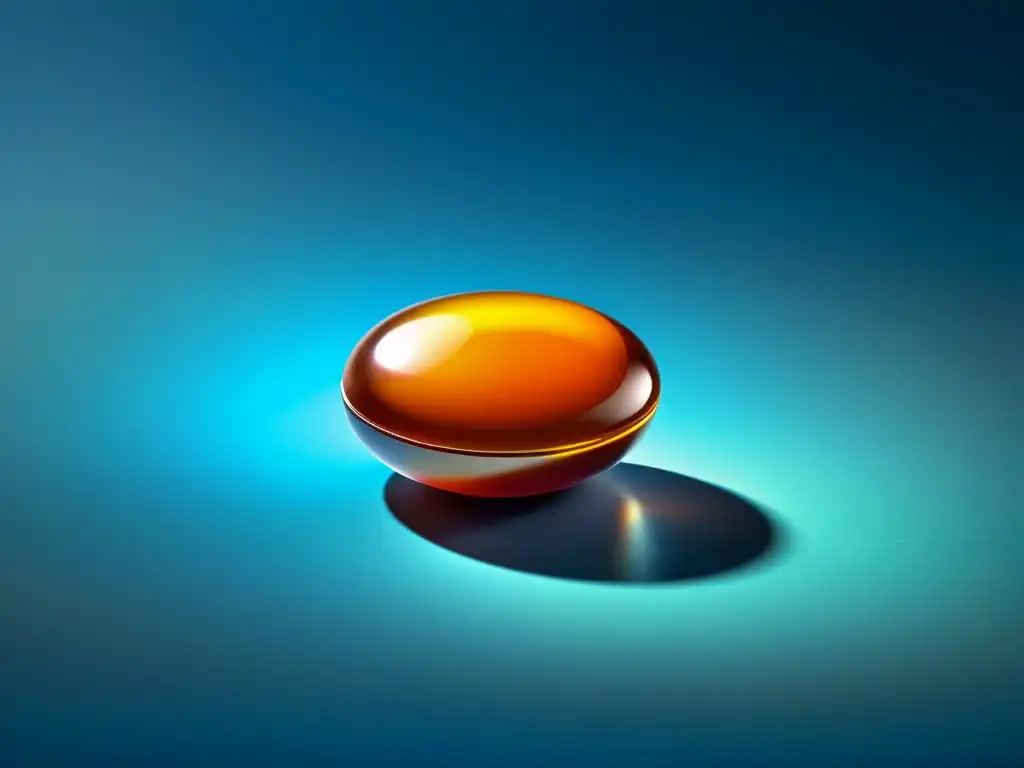 Suplemento de Coenzima Q10: Detalles Ultrafinos Suplemento de Coenzima Q10 para dolor crónico: píldora detallada con textura brillante y color vibrante en entorno científico y profesional