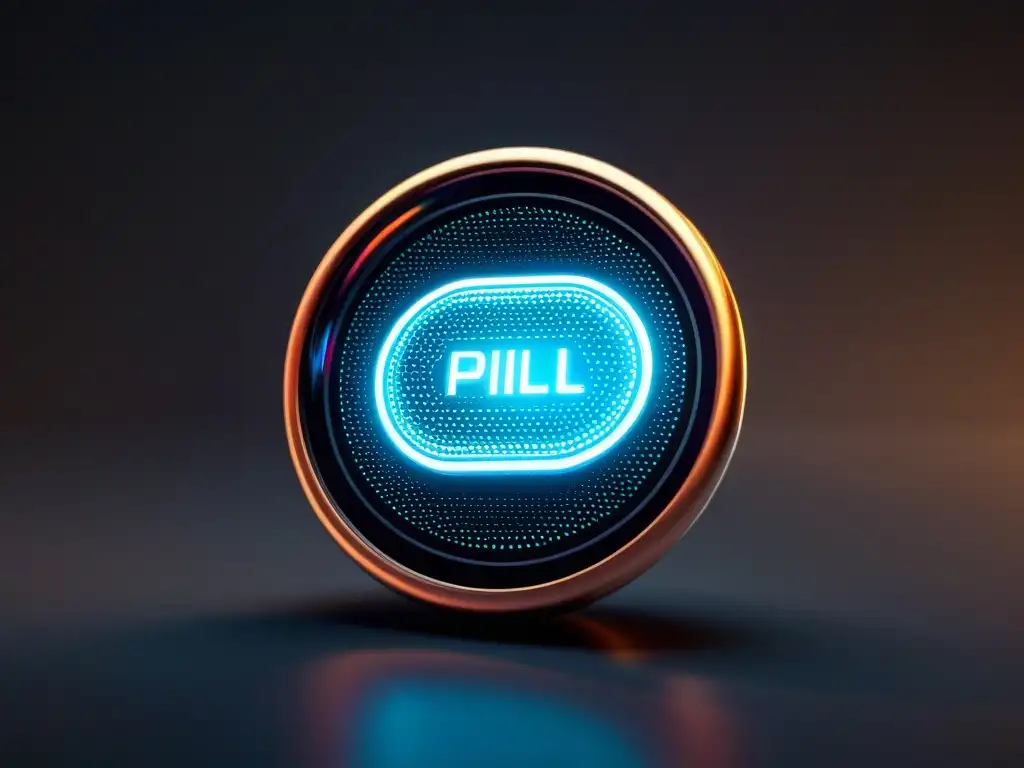 Píldora del futuro: Integración inteligente con smartphone Un suplemento inteligente con comunicación se conecta a un smartphone, mostrando datos de salud en tiempo real