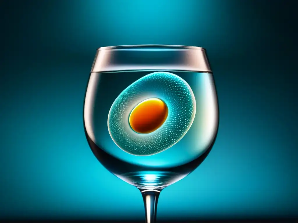 Suplemento disolviéndose: ciencia en acción Un suplemento se disuelve en un vaso de agua, revelando intrincados patrones y texturas