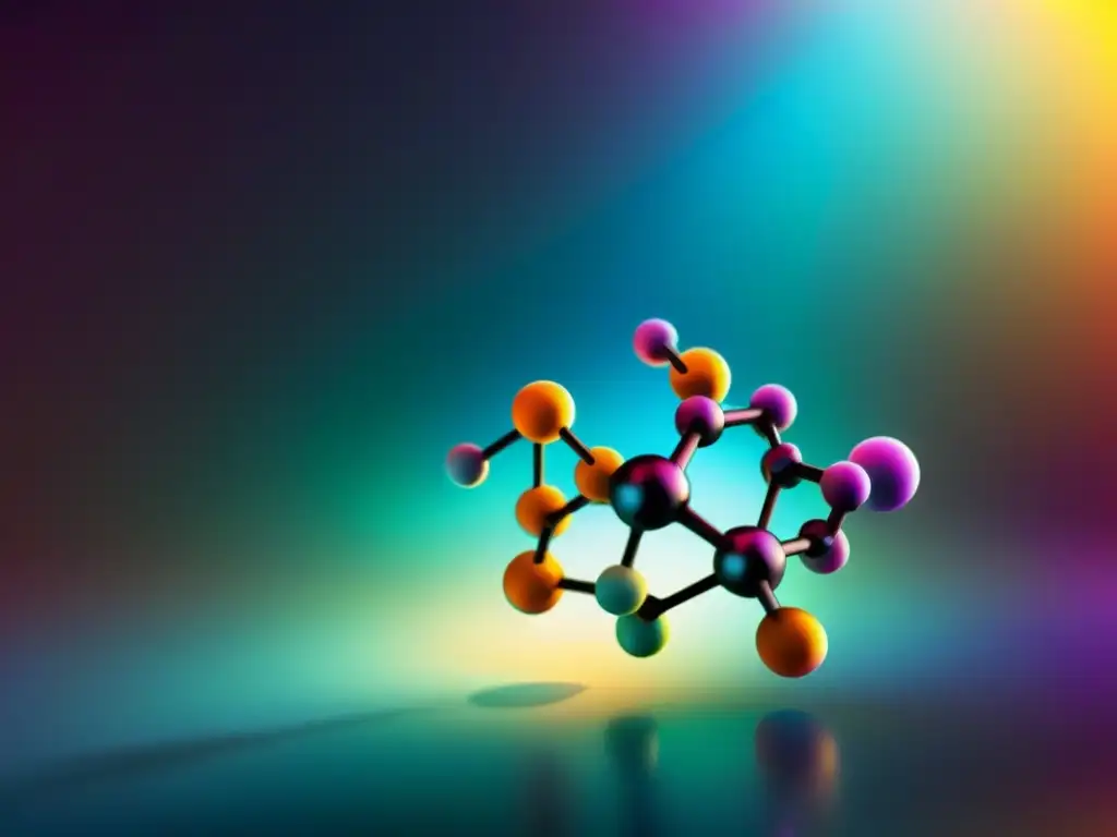 Molécula de aminoácido: belleza científica Vibrante molécula de aminoácido rodeada de aura brillante en laboratorio futurista